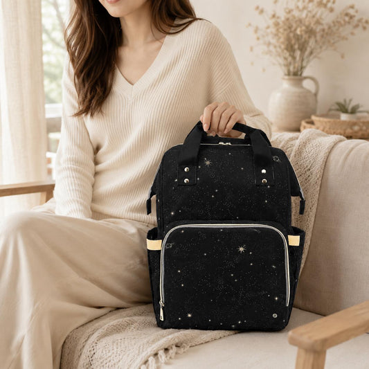 Starry Night Backpack, Celestial Diaper Bag, Witchy Astrology Travel Pack