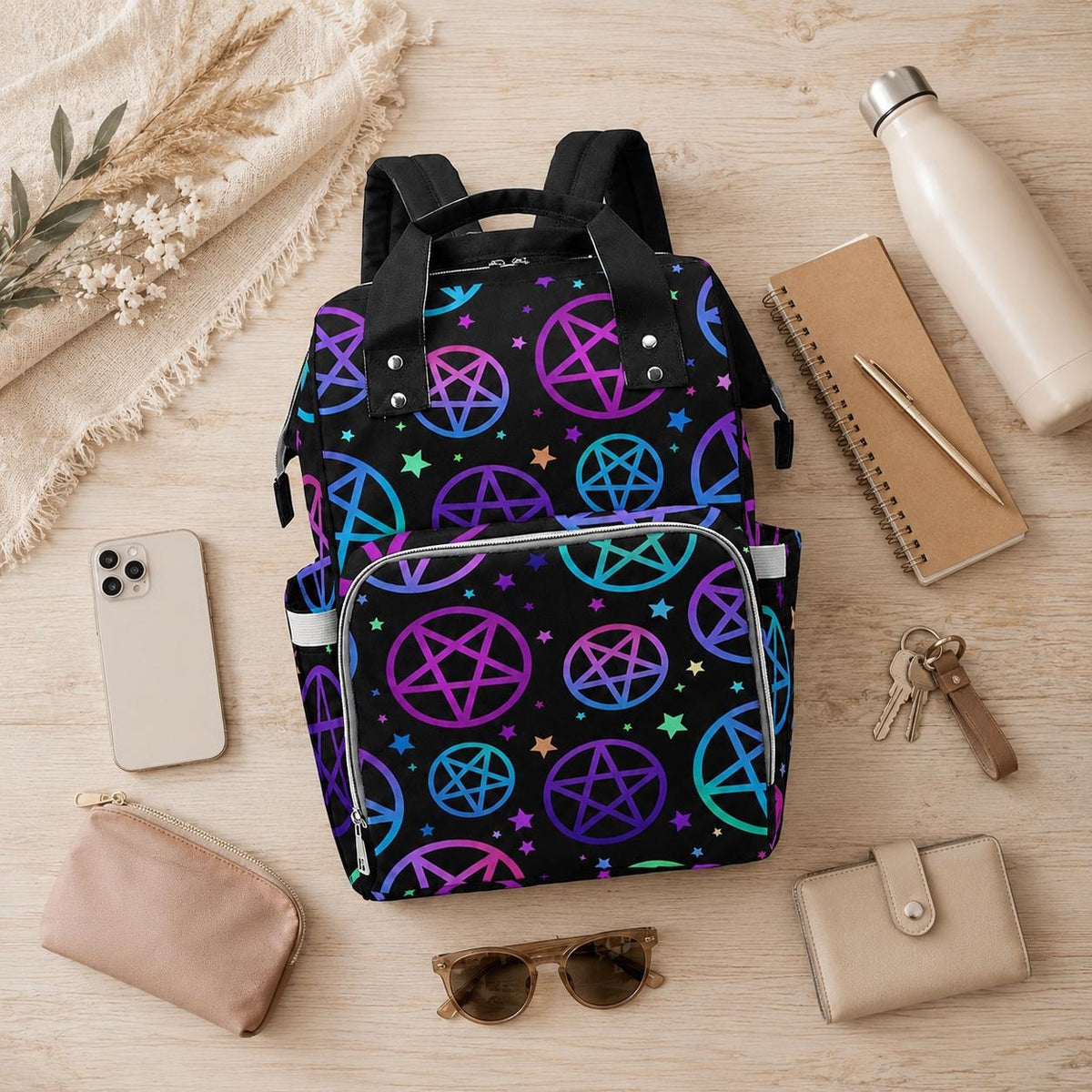 Witchy Diaper Backpack, Gothic Baby Bag, Mom Backpack