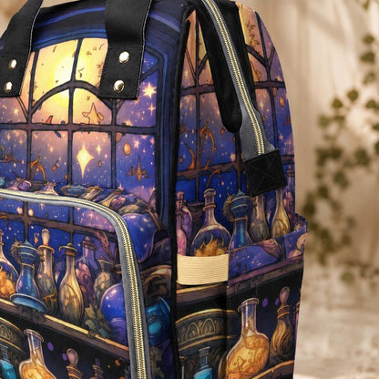 Witchy Diaper Bag Backpack, Apothecary Mom Bag, Celestial Nursery Organizer