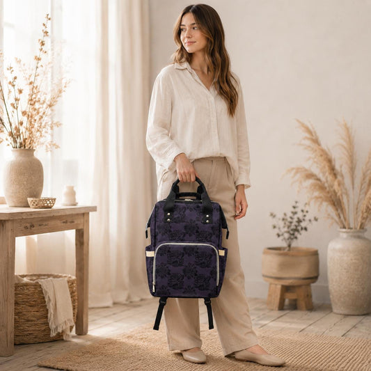 Rose Diaper Bag Backpack, Baby Travel Bag, Mom Backpack