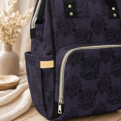 Rose Diaper Bag Backpack, Baby Travel Bag, Mom Backpack