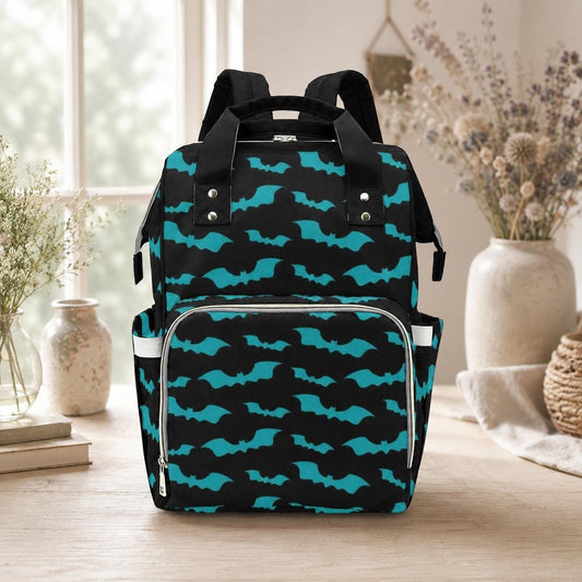 Halloween Bat Diaper Bag Backpack, Spooky Mom Backpack, Baby Travel Organizer