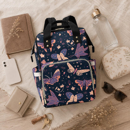 Moth Diaper Bag Backpack, Mom Backpack, Baby Travel Bag, Nursery Organizer