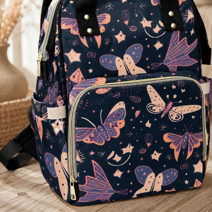 Moth Diaper Bag Backpack, Mom Backpack, Baby Travel Bag, Nursery Organizer