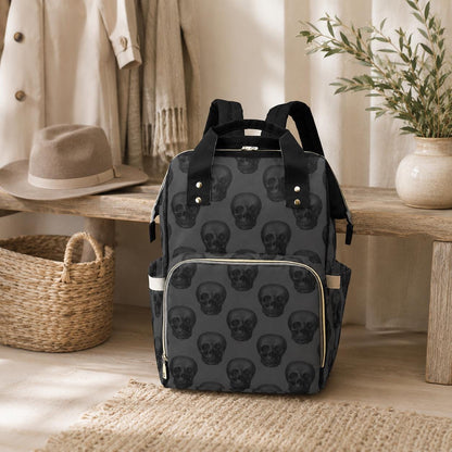 Skull Diaper Backpack, Gothic Baby Bag, Mom Travel Backpack