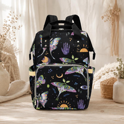 Celestial Diaper Bag Backpack, Witchy Mom Backpack, Baby Travel Organizer