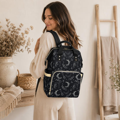 Pastel Witchy Diaper Backpack, Creepy Cute Goth Baby Bag, Spooky Mom Gear