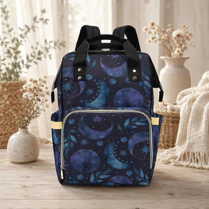 Diaper Bag Backpack, Moon Print Baby Travel Bag, Nursery Organizer Mom Backpack