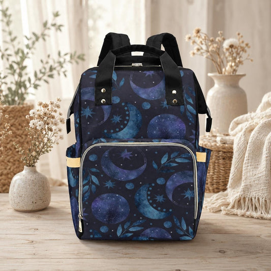 Diaper Bag Backpack, Moon Print Baby Travel Bag, Nursery Organizer Mom Backpack