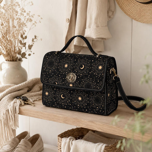 Astrology Moon Sun Satchel, Celestial Witchy Bag, Occult Star Purse