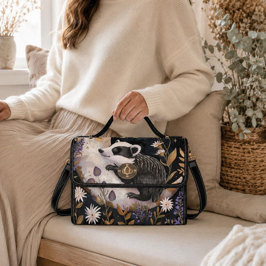 Raccoon Satchel Purse, Woodland Crossbody Bag, Cottagecore Handbag, Nature Lover Gift