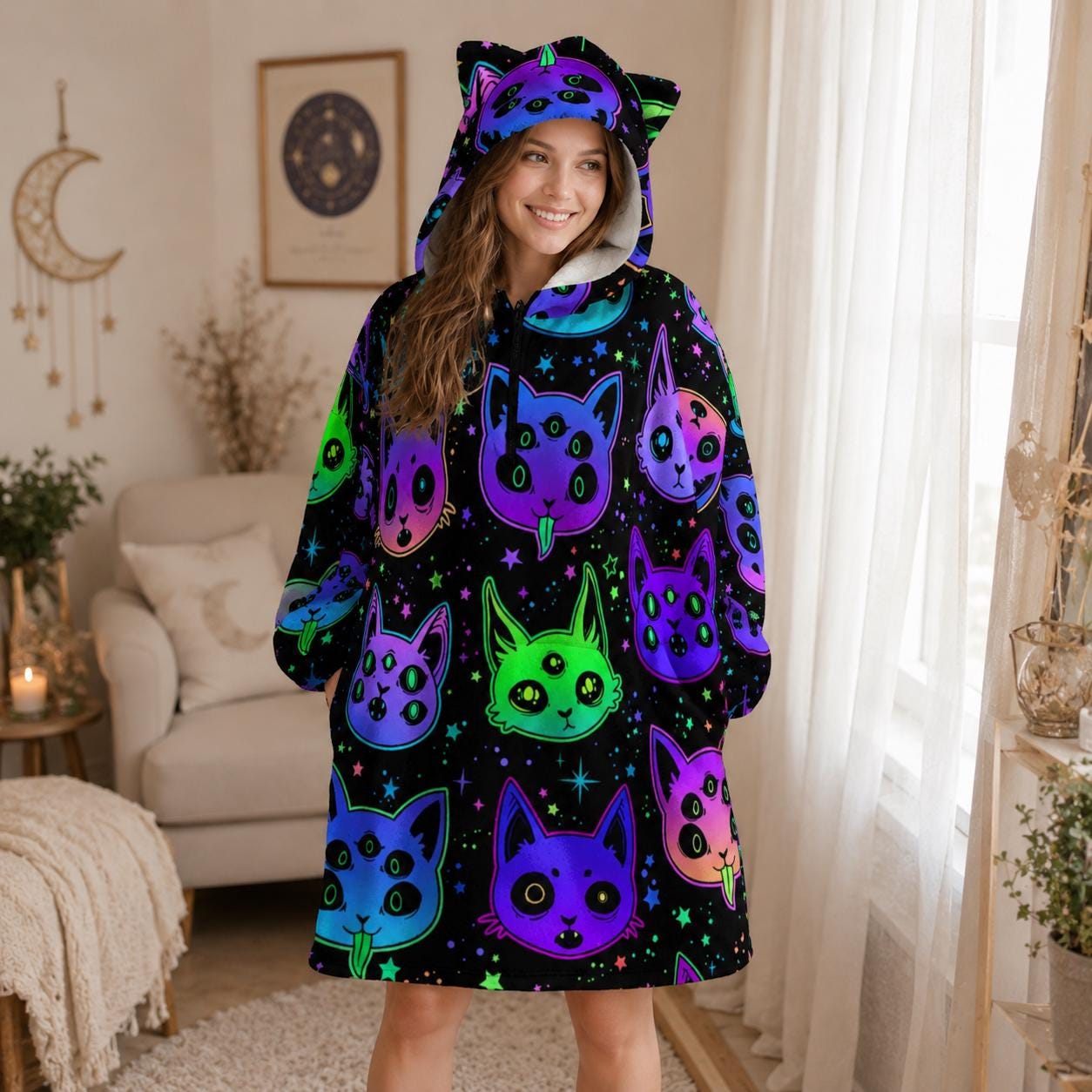 Neon Hooded Blanket Hoodie