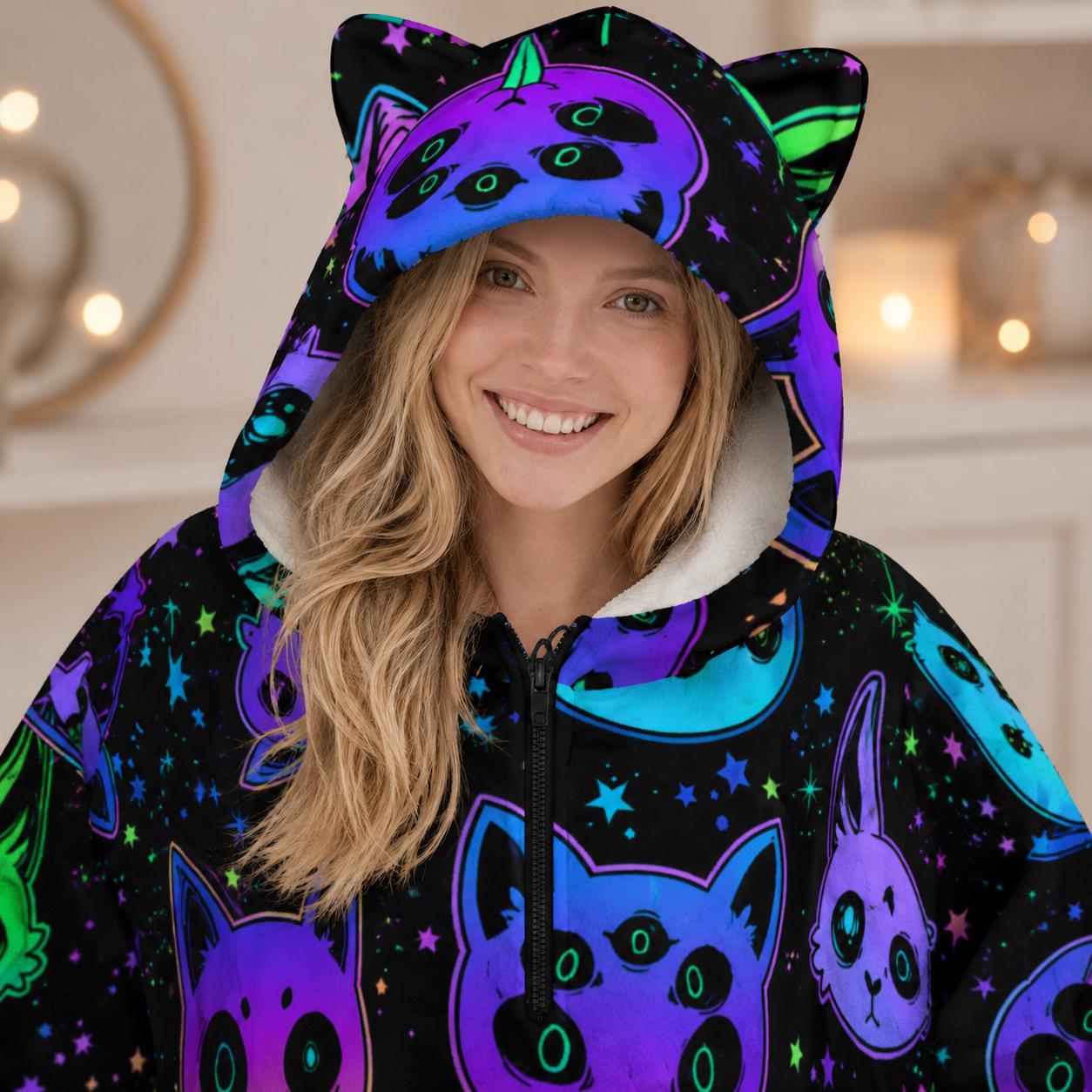 Neon Hooded Blanket Hoodie