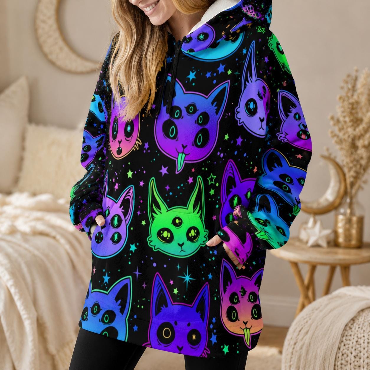 Neon Hooded Blanket Hoodie