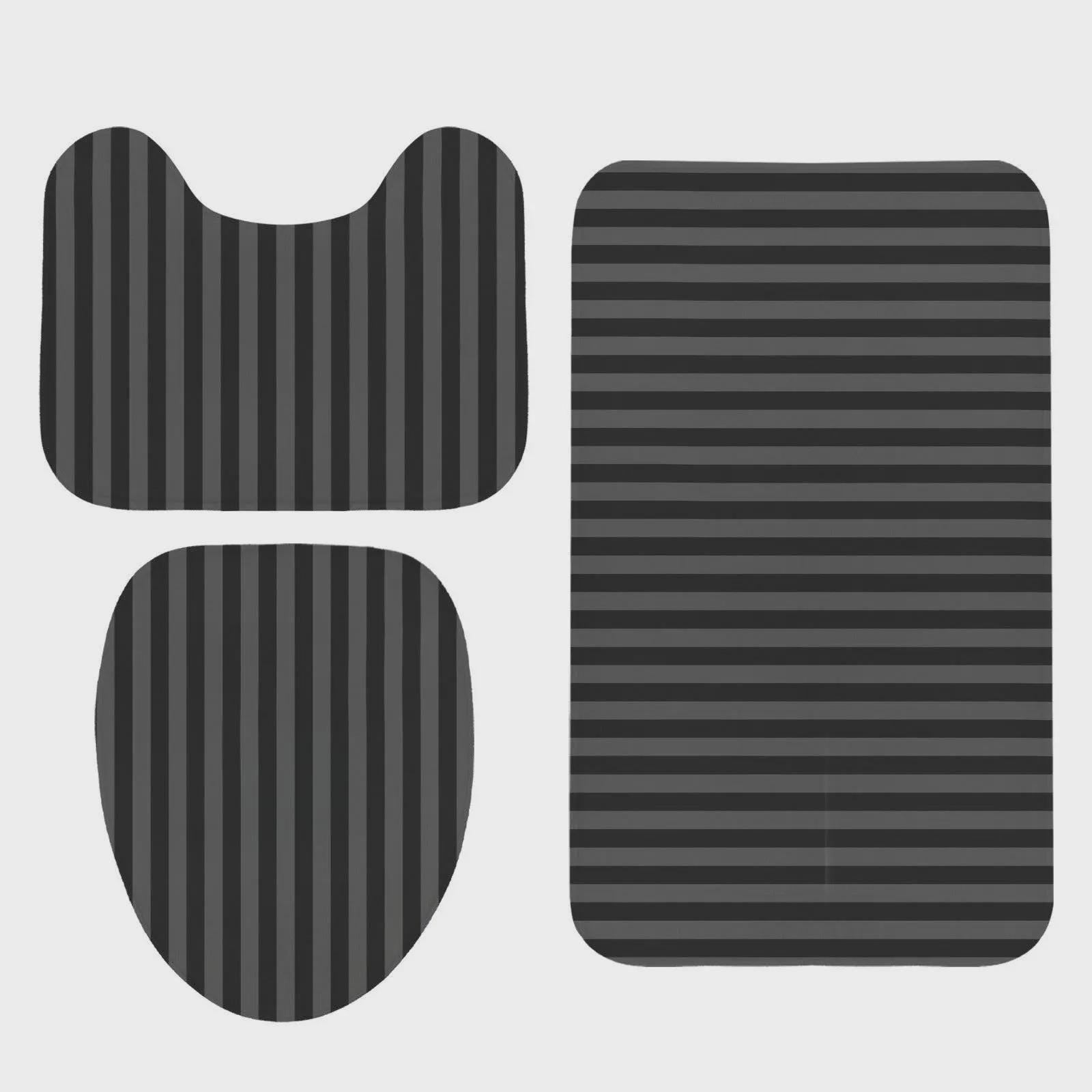 Black Vertical Stripe Shower Curtain, Moody Gothic Bathroom Decor