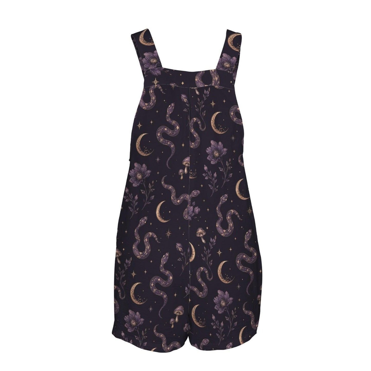 Celestial Moon Paisley Shortalls, Boho Festival Summer Travel Romper