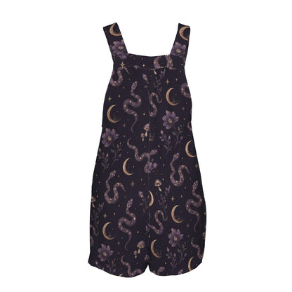 Celestial Moon Paisley Shortalls, Boho Festival Summer Travel Romper