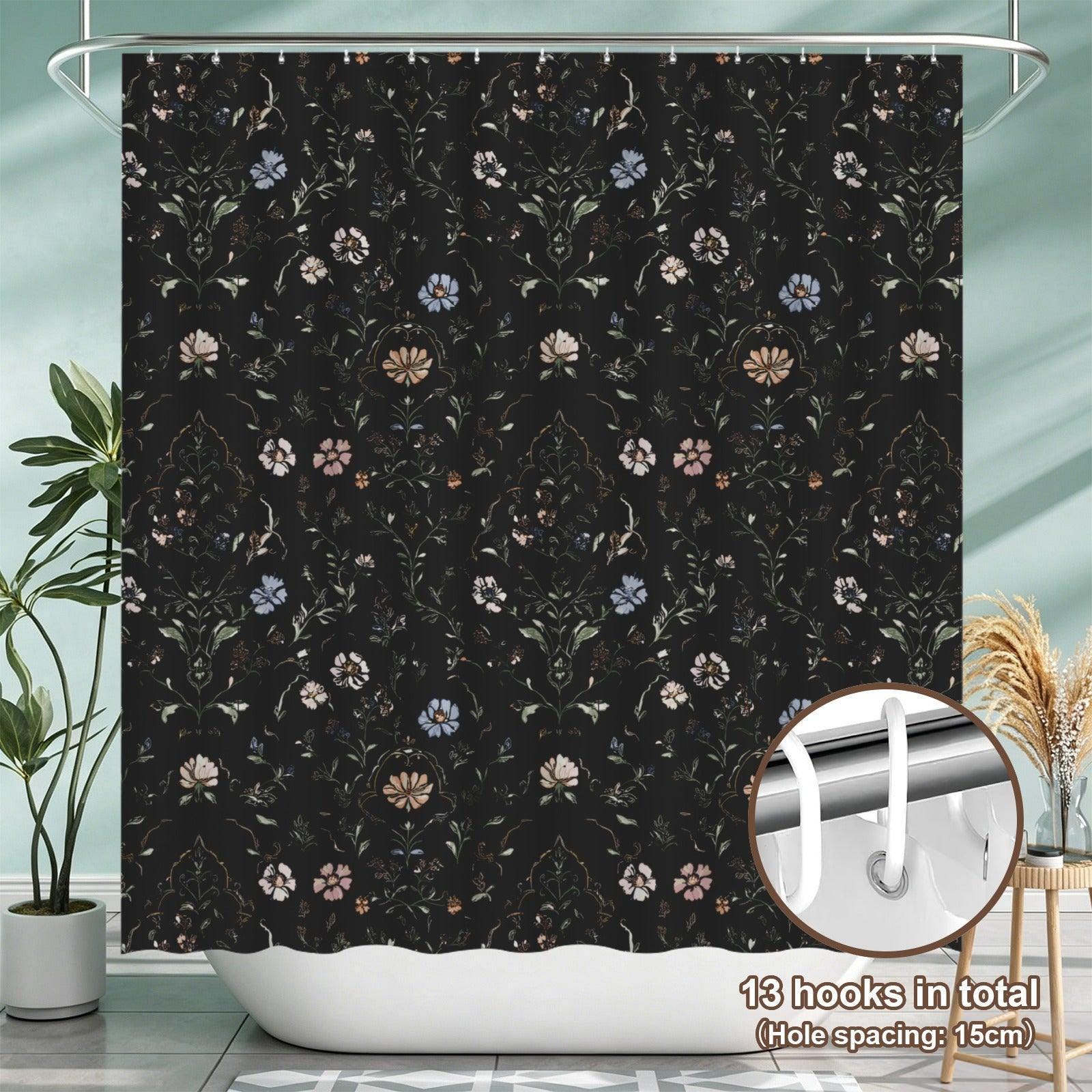 Dark Academia Floral Bathroom Rug Set, Vintage Botanical Bath Mats, Cottagecore Toilet Decor