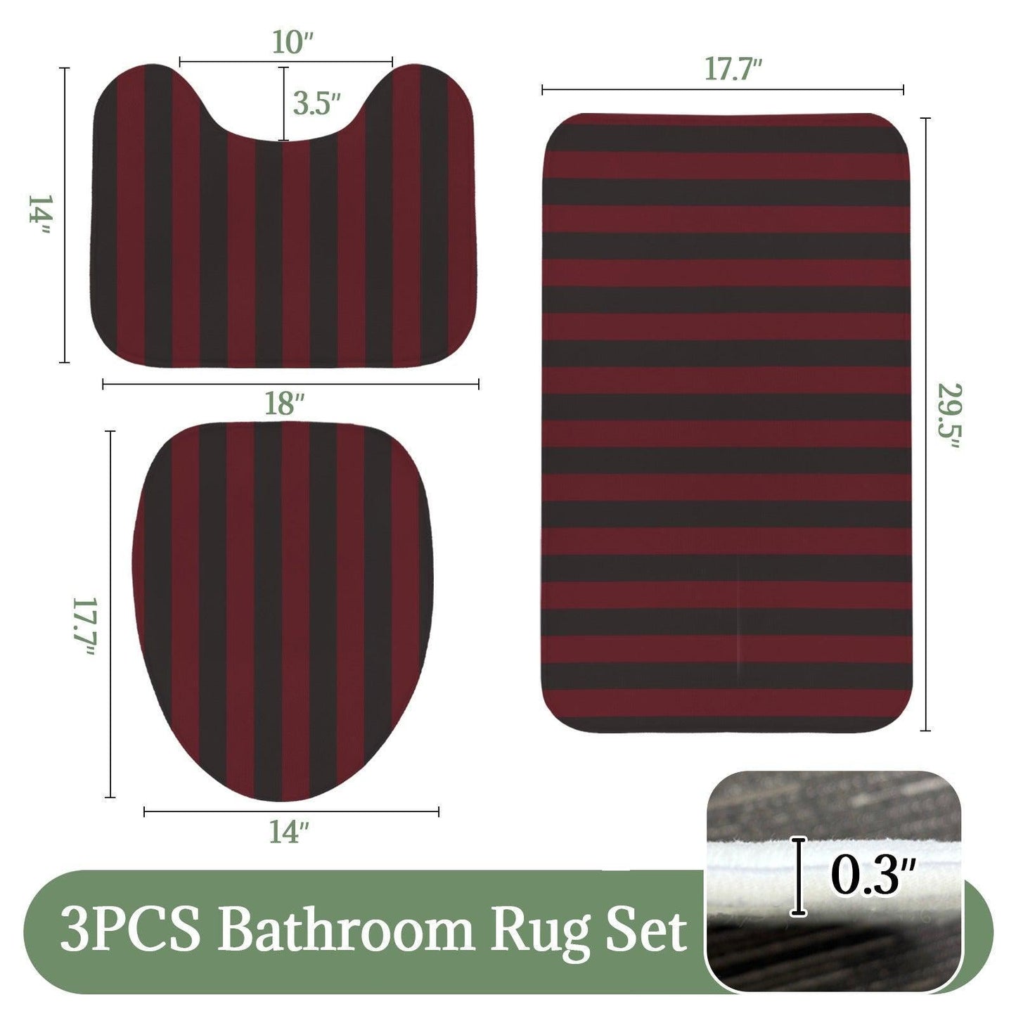 Red Black Vertical Stripe Shower Curtain, Gothic Dark Academia Bath Decor