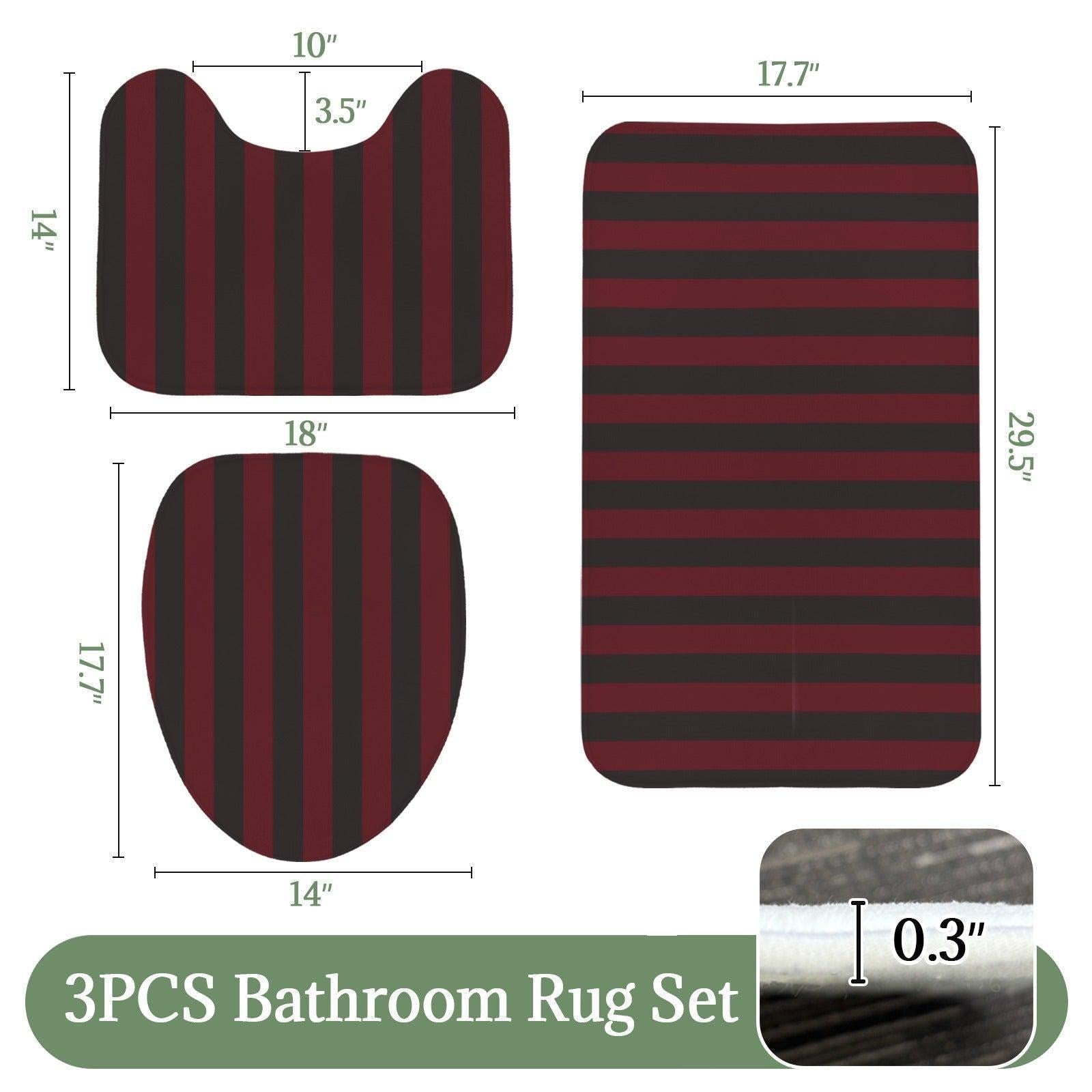 Red Black Vertical Stripe Shower Curtain, Gothic Dark Academia Bath Decor