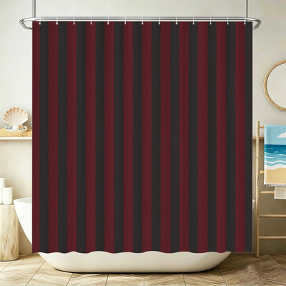 Red Black Striped Bathroom Rug Set, Gothic Bath Mat Trio, Punk Style Toilet Rug