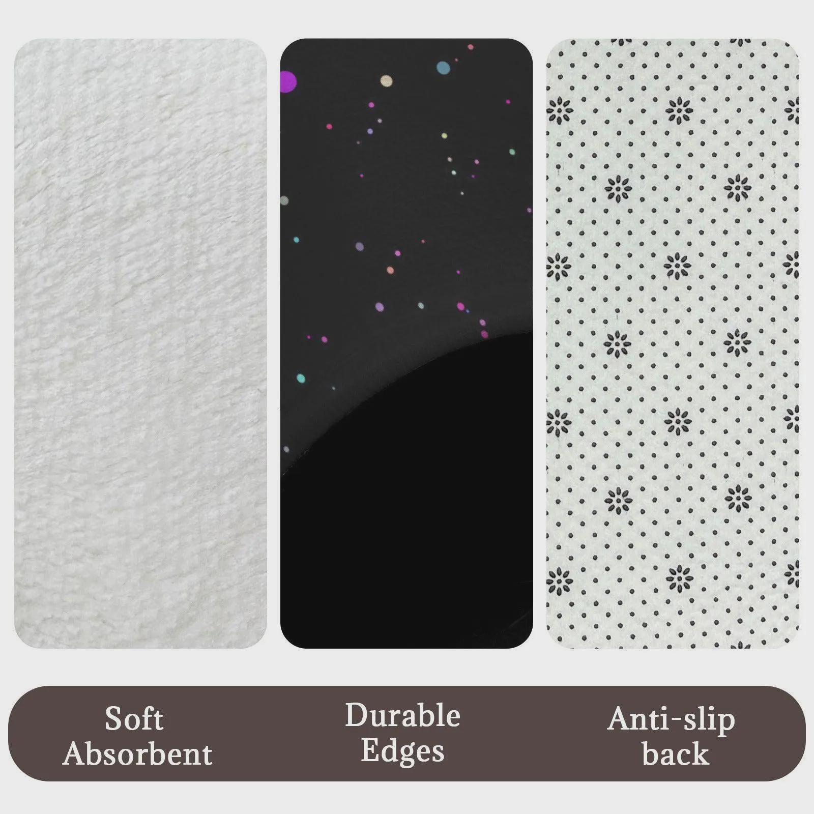 Galaxy Shower Curtain, Colorful Speckled Stars, Celestial Black Bathroom Decor