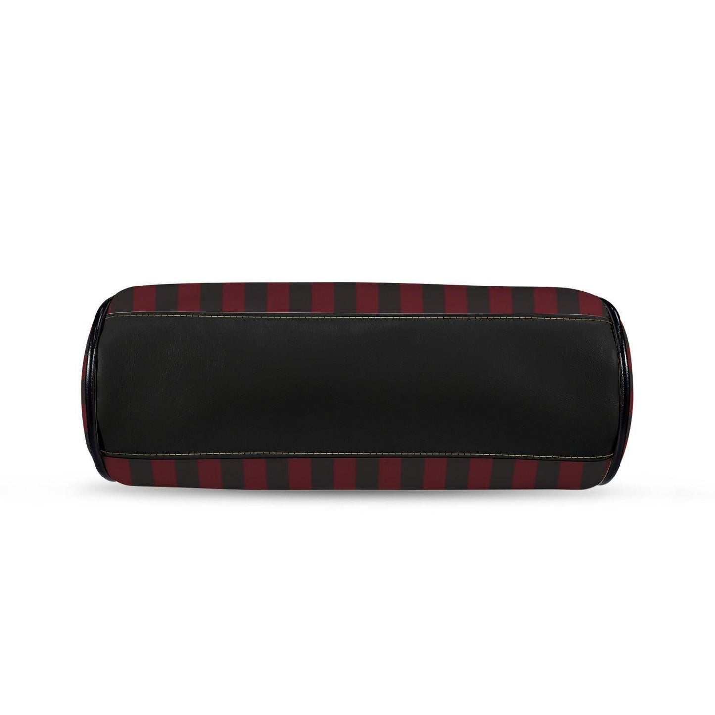 Red and Black Stripe Handbag: Vintage Kisslock Clasp, Vegan Leather Bag