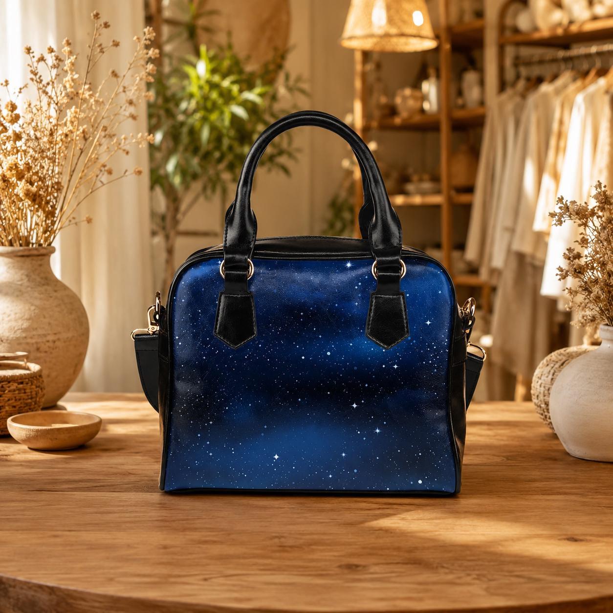 Galaxy Purse, Starry Night Handbag, Dark Blue Shoulder Bag
