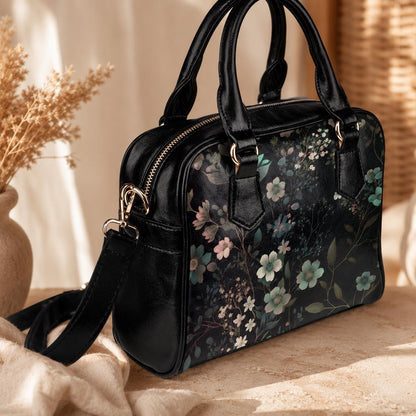 Botanical floral satchel, witchy crossbody bag, celestial garden tote