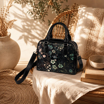 Botanical floral satchel, witchy crossbody bag, celestial garden tote
