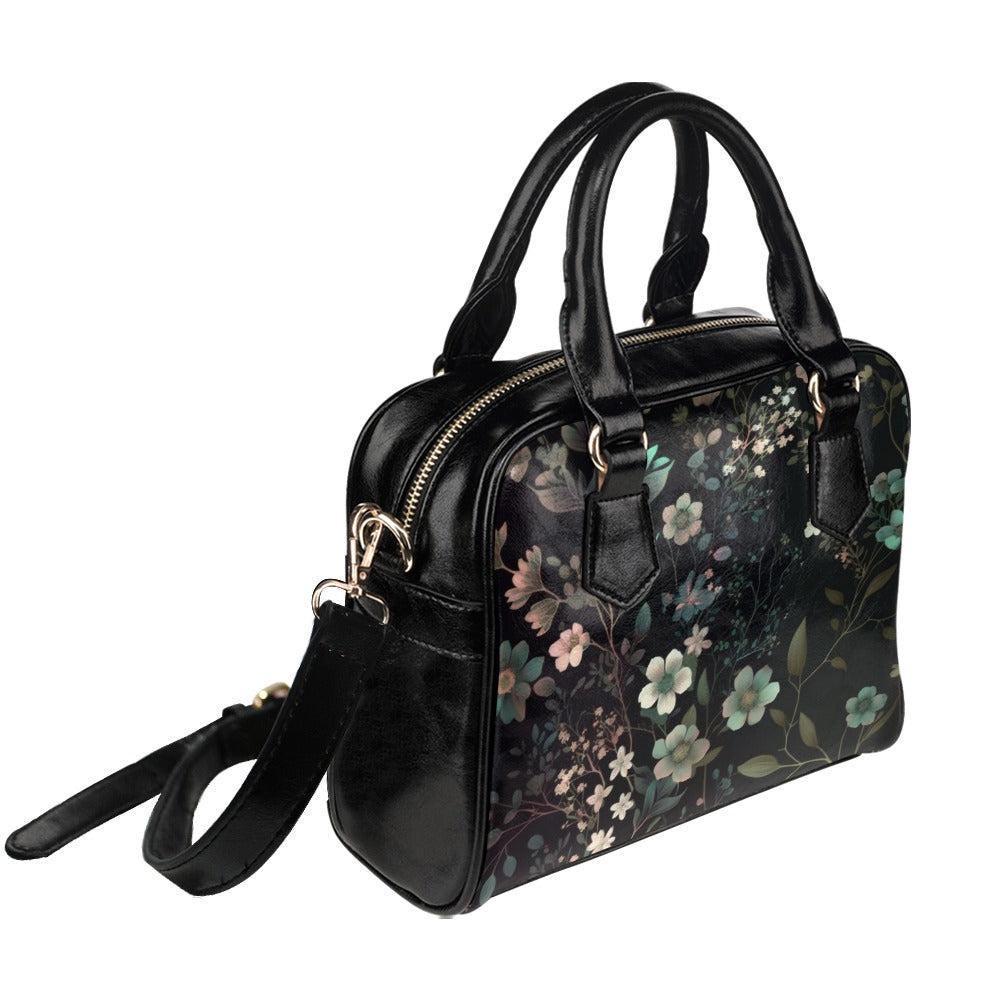 Botanical floral satchel, witchy crossbody bag, celestial garden tote