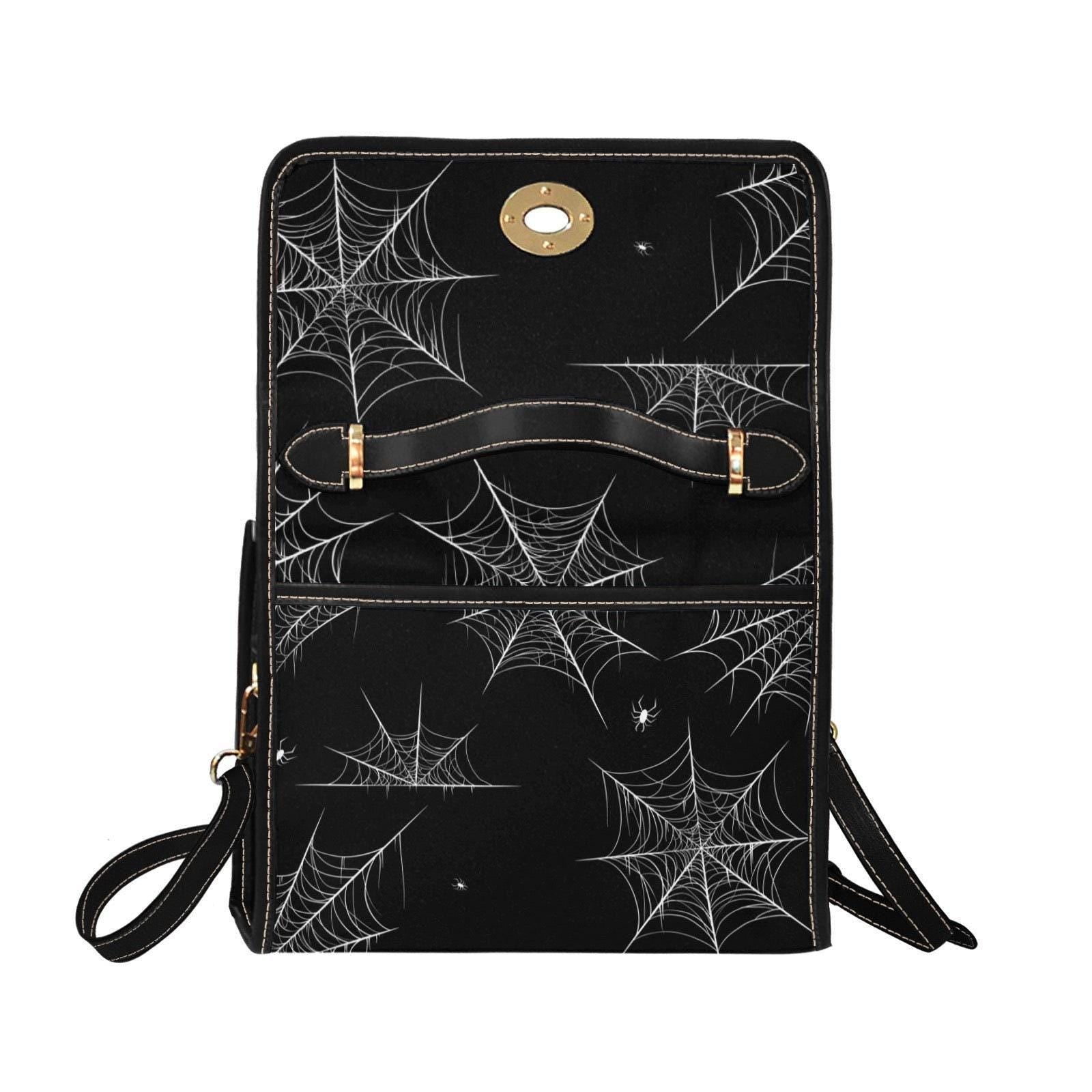 Spiderweb Crossbody Bag, Gothic Halloween Purse, Witchy Web Satchel