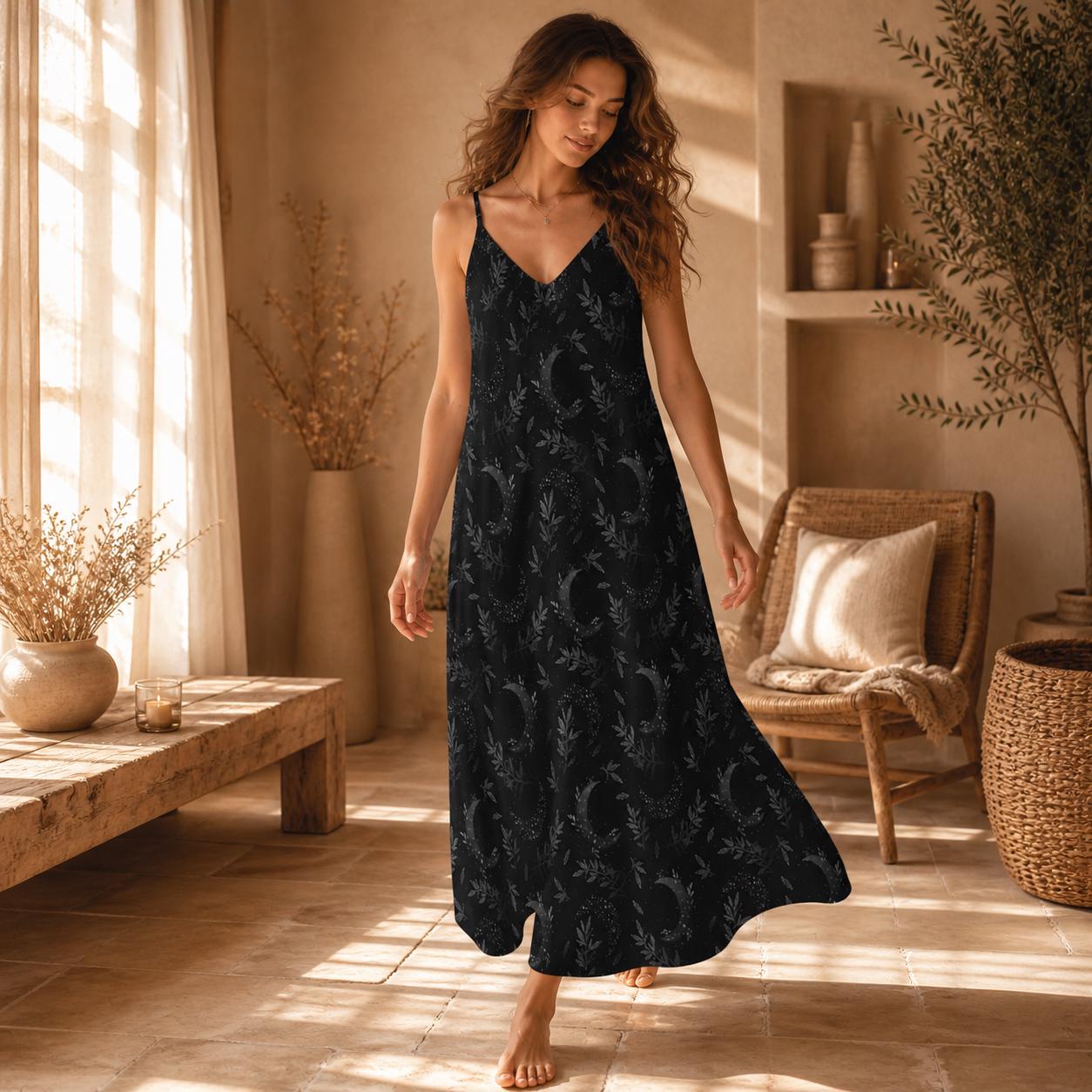 Dark Celestial Tarot Maxi Dress – Stretchy Witchy Boho
