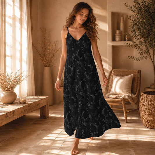 Dark Celestial Tarot Maxi Dress – Stretchy Witchy Boho