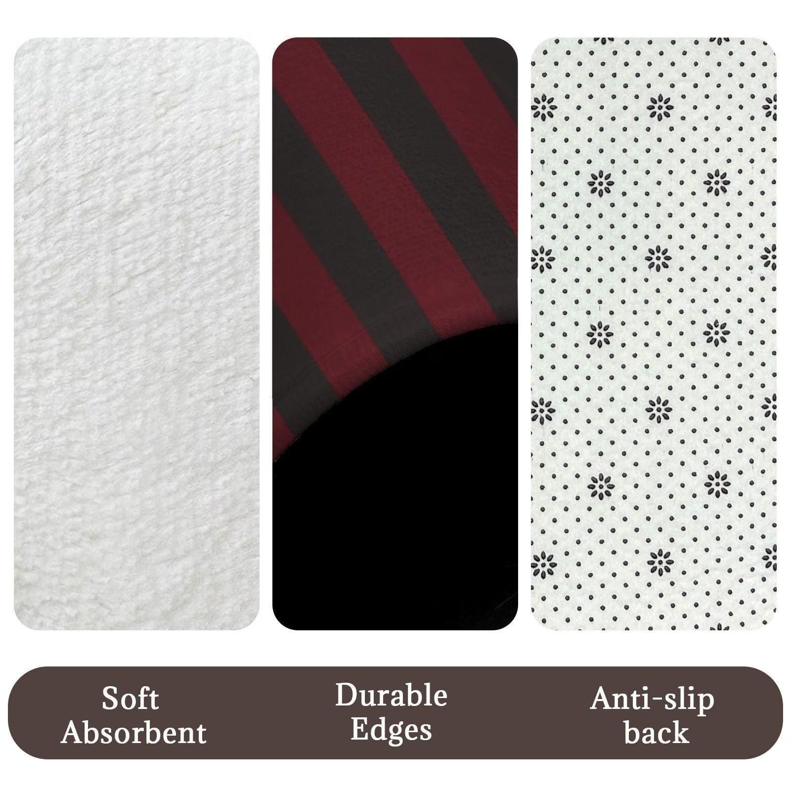 Red Black Vertical Stripe Shower Curtain, Gothic Dark Academia Bath Decor