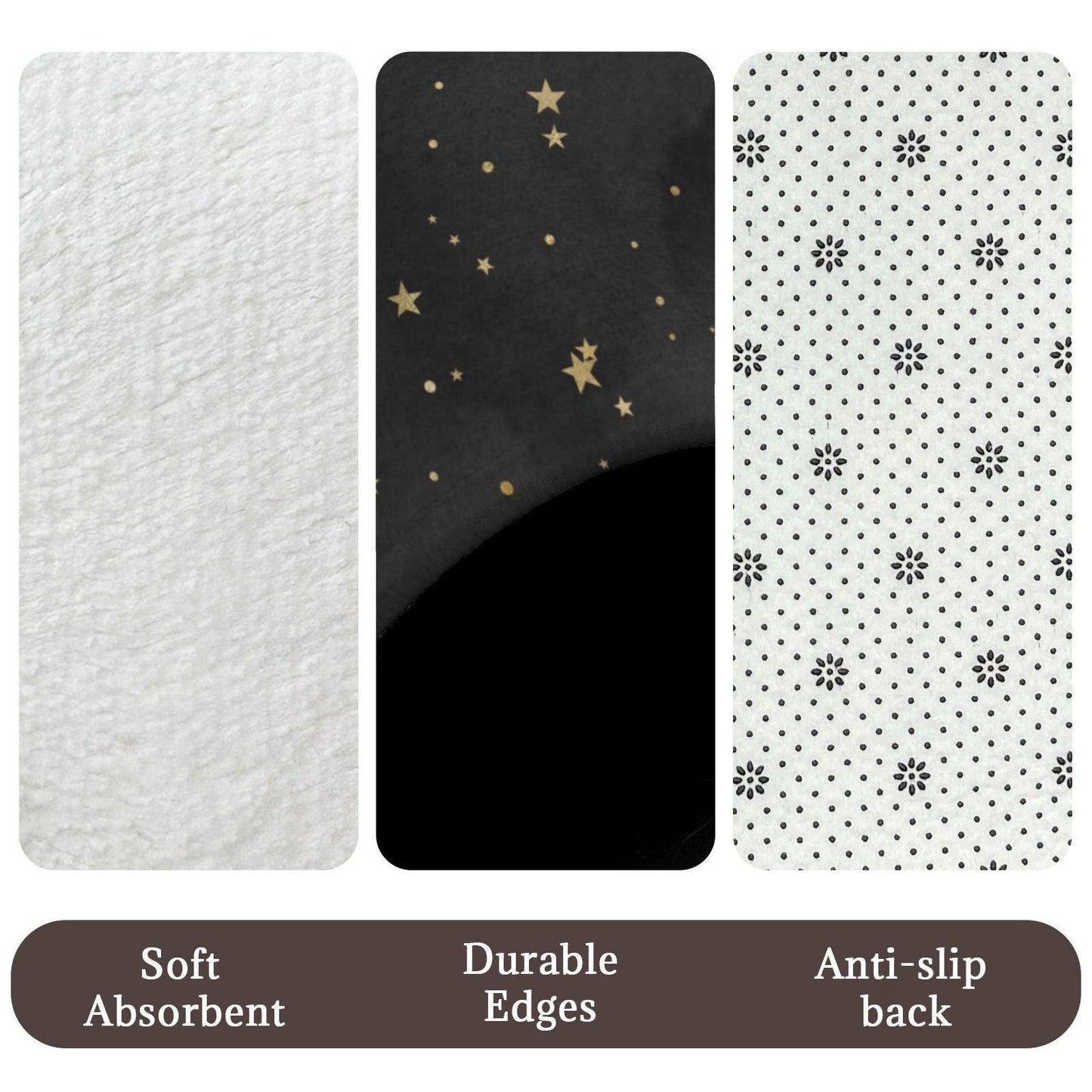 Black Gold Star Shower Curtain, Celestial Bathroom Decor, Moody Glam Bath Curtain