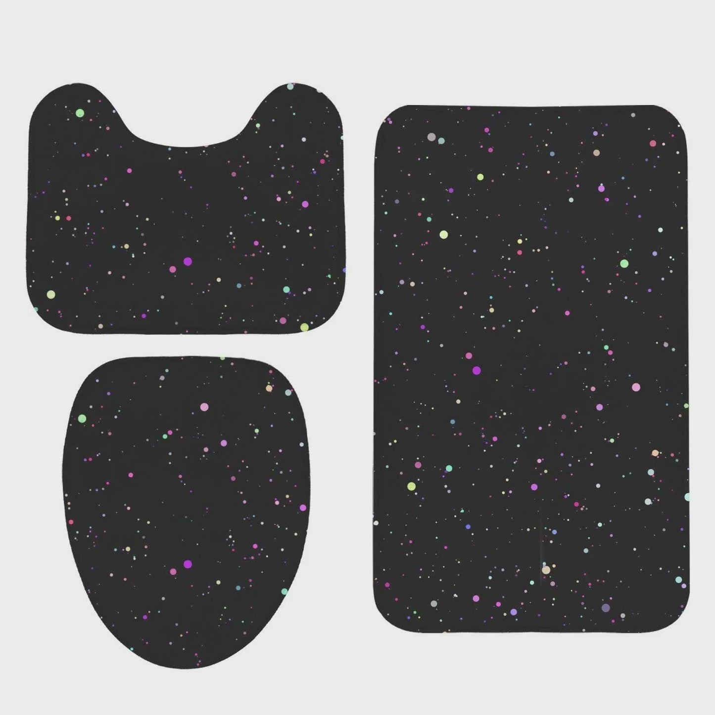 Galaxy Shower Curtain, Colorful Speckled Stars, Celestial Black Bathroom Decor