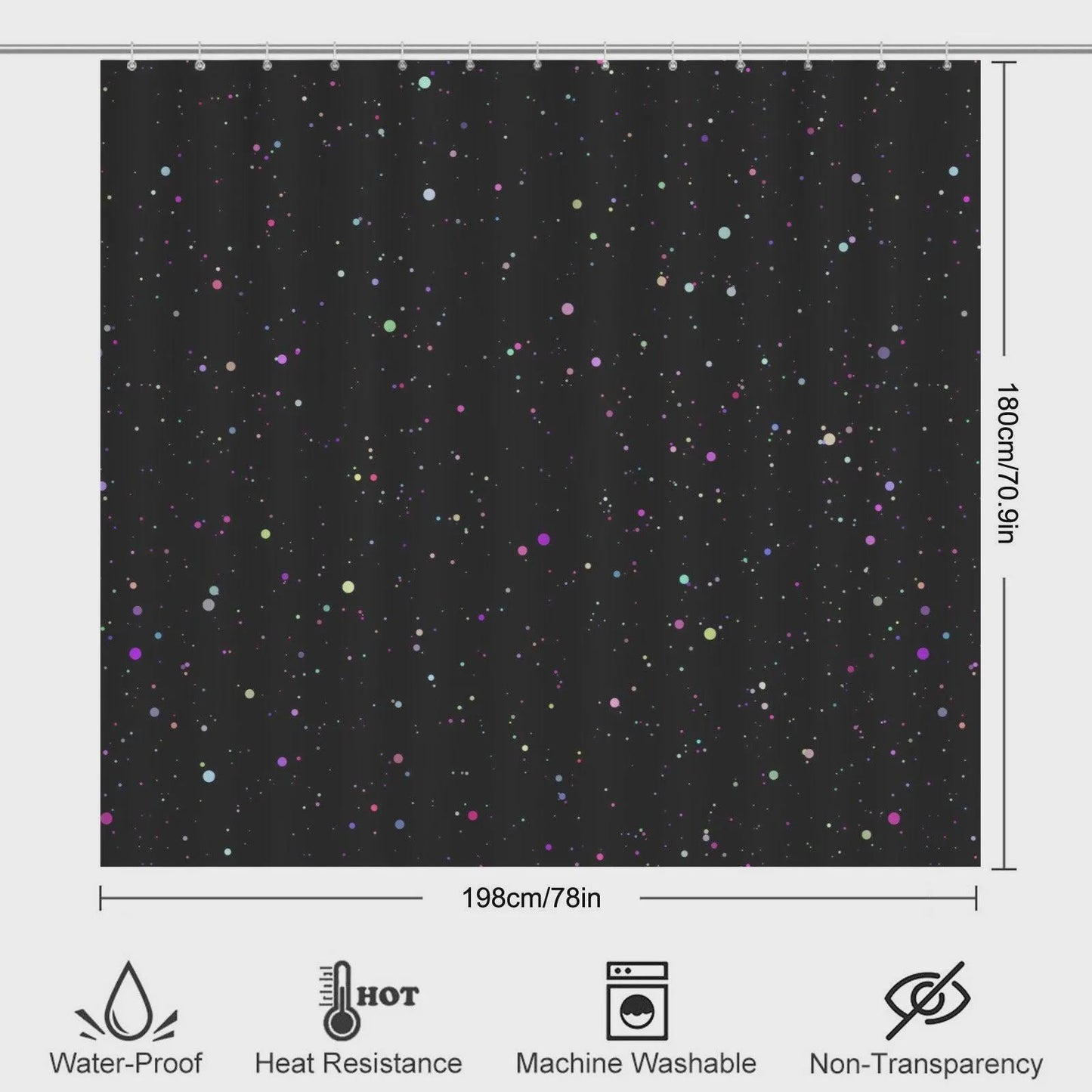 Black Galaxy Bath Mat Set, Cosmic Space Toilet Rug Trio, Celestial Bathroom Decor