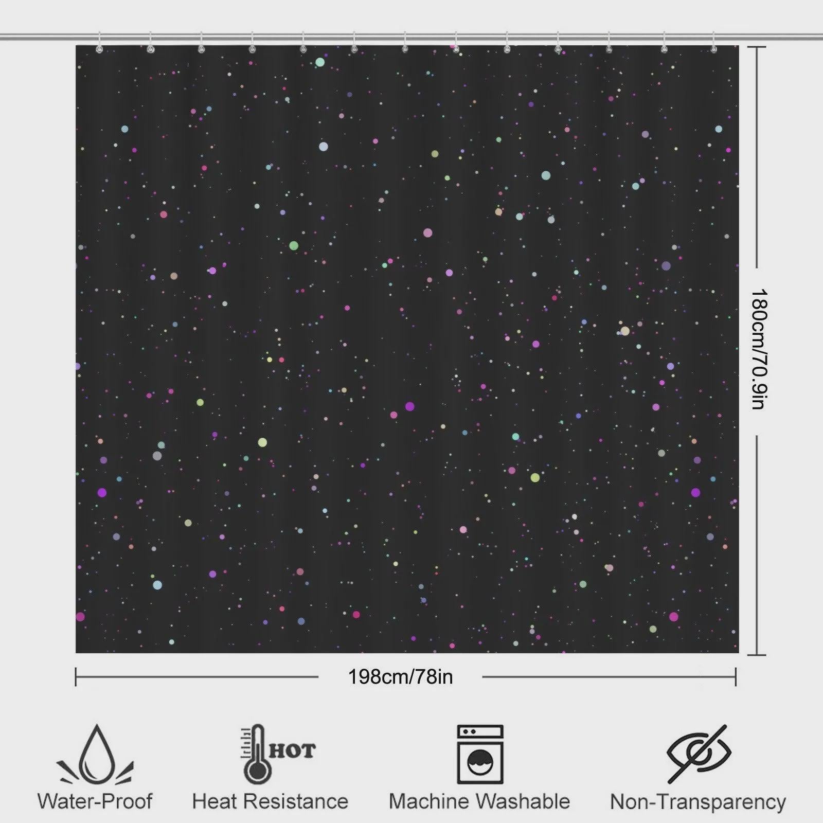 Black Galaxy Bath Mat Set, Cosmic Space Toilet Rug Trio, Celestial Bathroom Decor