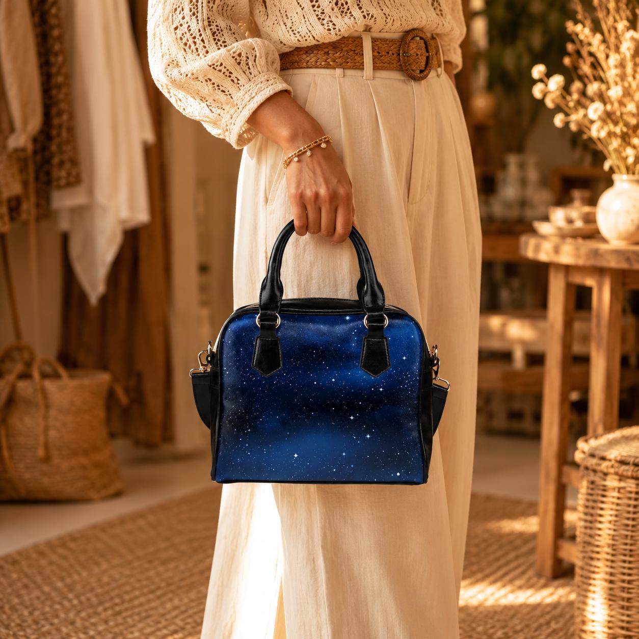 Galaxy Purse, Starry Night Handbag, Dark Blue Shoulder Bag