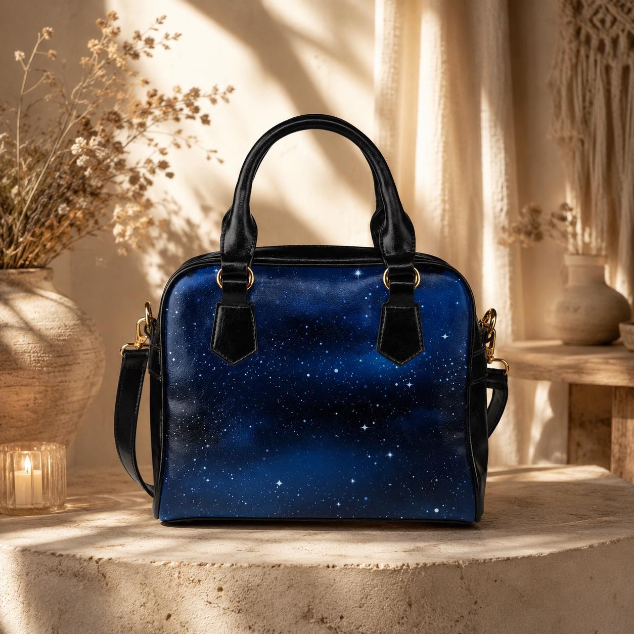 Galaxy Purse, Starry Night Handbag, Dark Blue Shoulder Bag