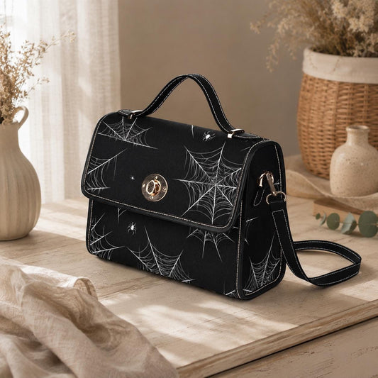 Spiderweb Crossbody Bag, Gothic Halloween Purse, Witchy Web Satchel