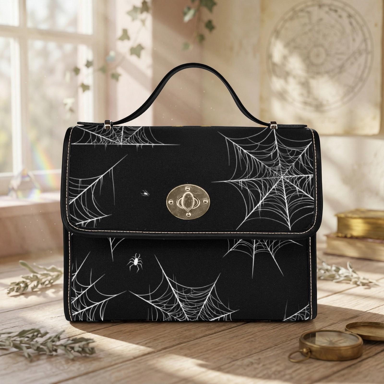 Spiderweb Crossbody Bag, Gothic Halloween Purse, Witchy Web Satchel