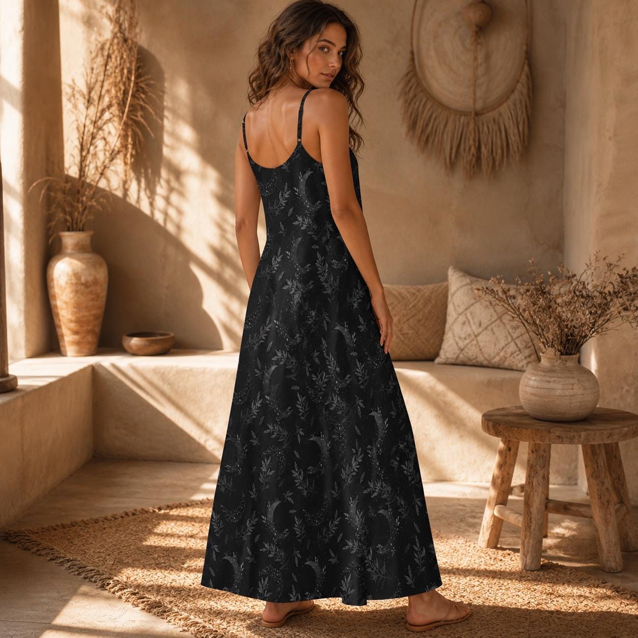 Dark Celestial Tarot Maxi Dress – Stretchy Witchy Boho