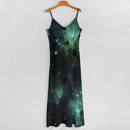 Galaxy Maxi Dress, Celestial Sundress, Starry Slip Dress