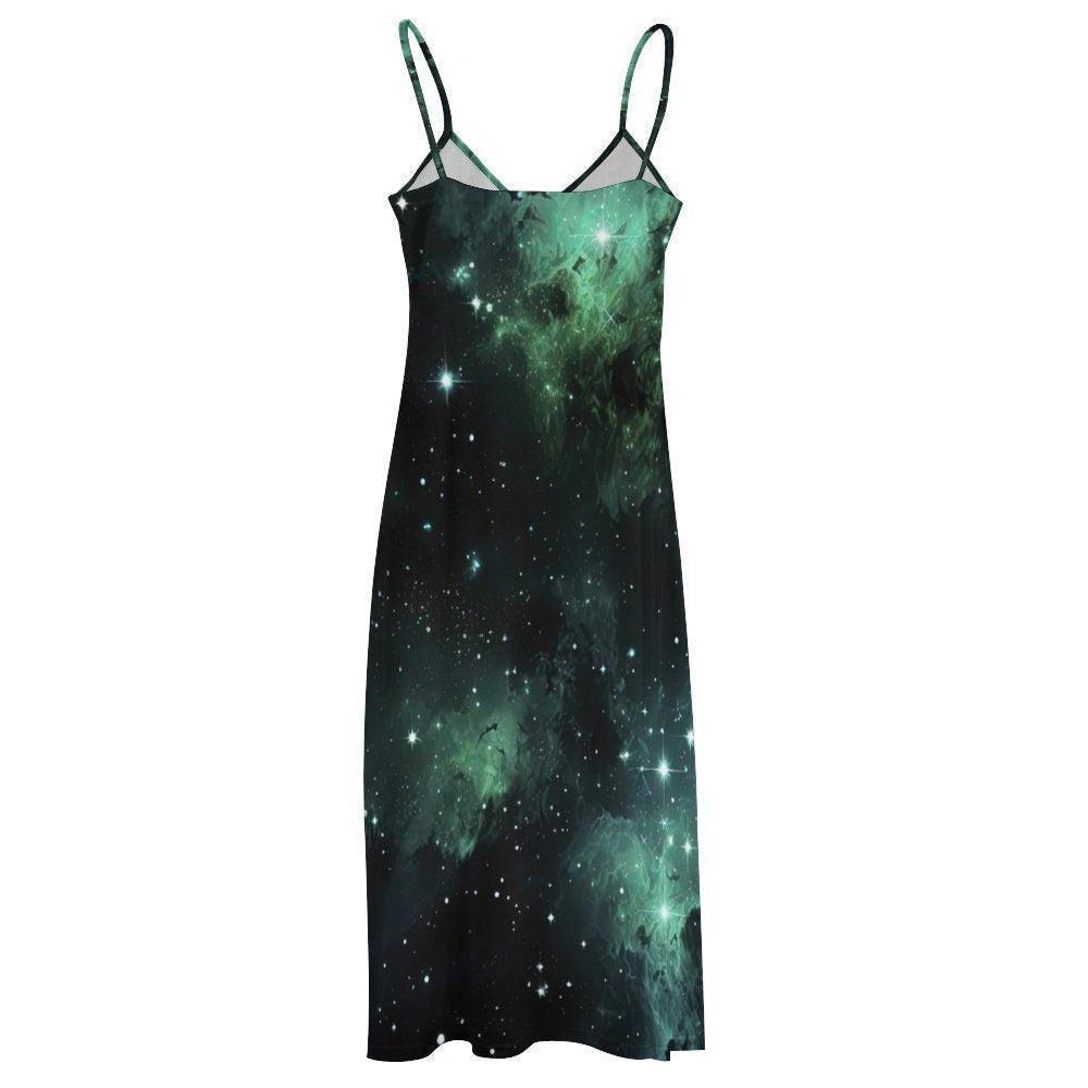 Galaxy Maxi Dress, Celestial Sundress, Starry Slip Dress