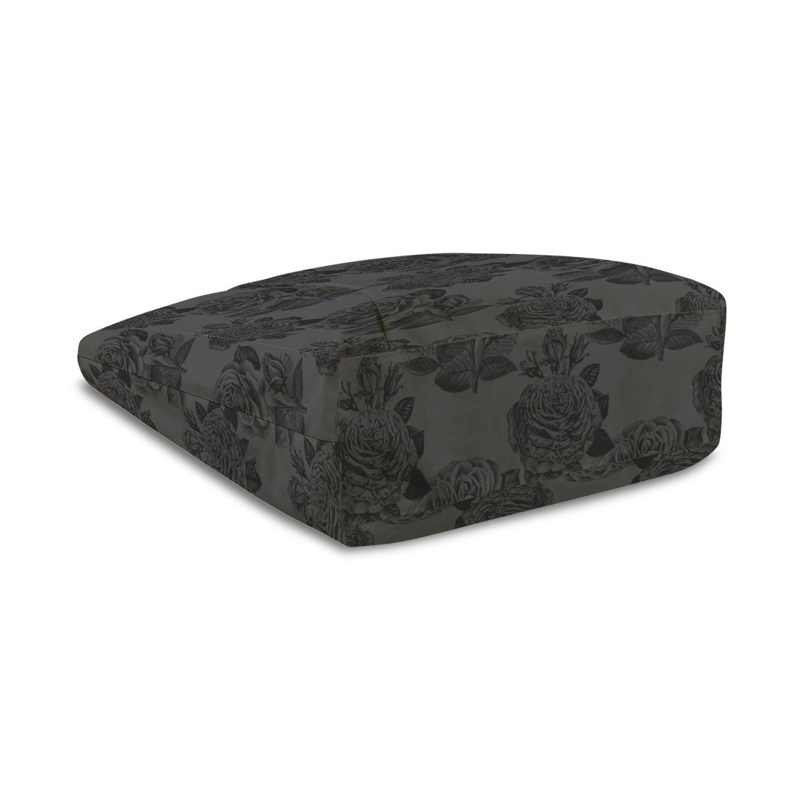 Dark Floral Yoga Mat Tote Bag, Black Rose Print Gym Shoulder Bag