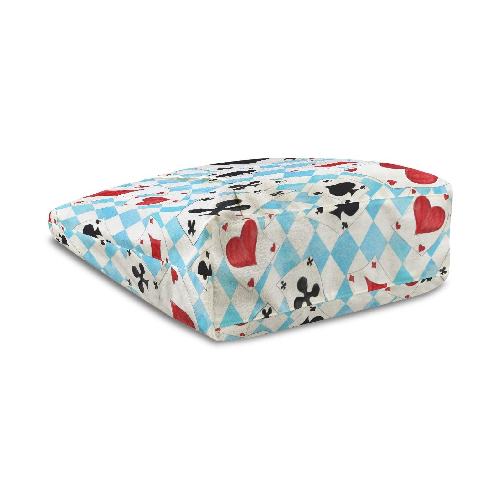 Alice Playing Card Yoga Tote Bag, Blue Harlequin Mat Holder Carryall
