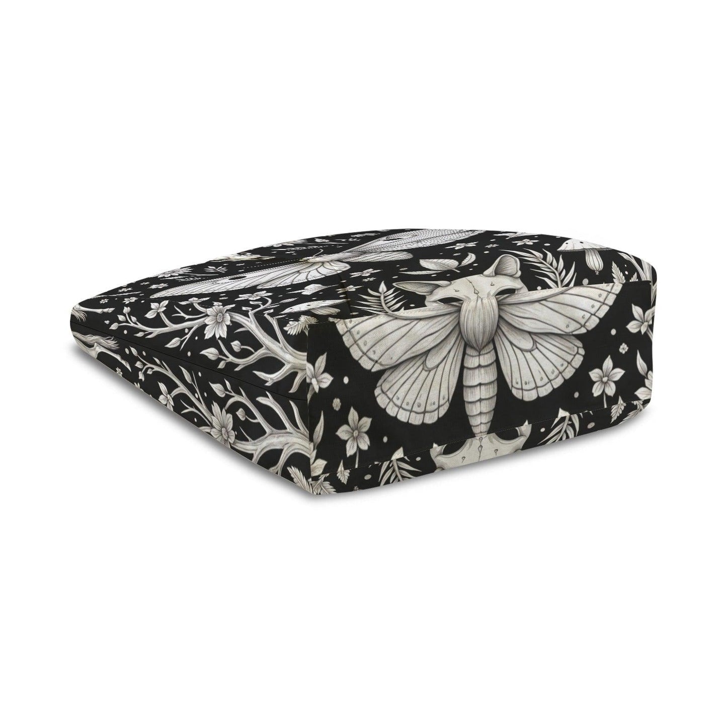 Luna Moth Yoga Mat Tote Bag, Black White Mushroom Skull Print Shoulder Bag
