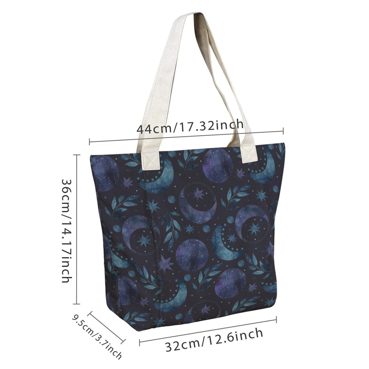 Moon Phase Yoga Mat Bag, Celestial Watercolor Tote with Mat Holder